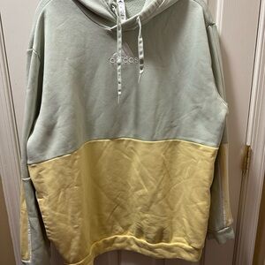 Adidas Men's Hoodie - Light Green and Yellow